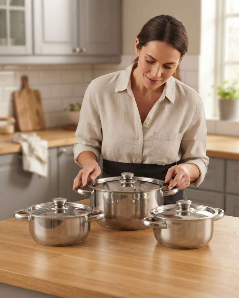 BATERIA DE COCINA ANTIADHERENTE 6 PIEZAS JUEGO DE OLLAS - 2