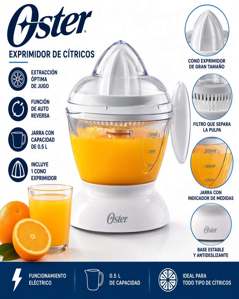 EXPRIMIDOR DE CITRICOS ELE CTRICO 0.5 L CON GIRO REVERSIBLE - 5