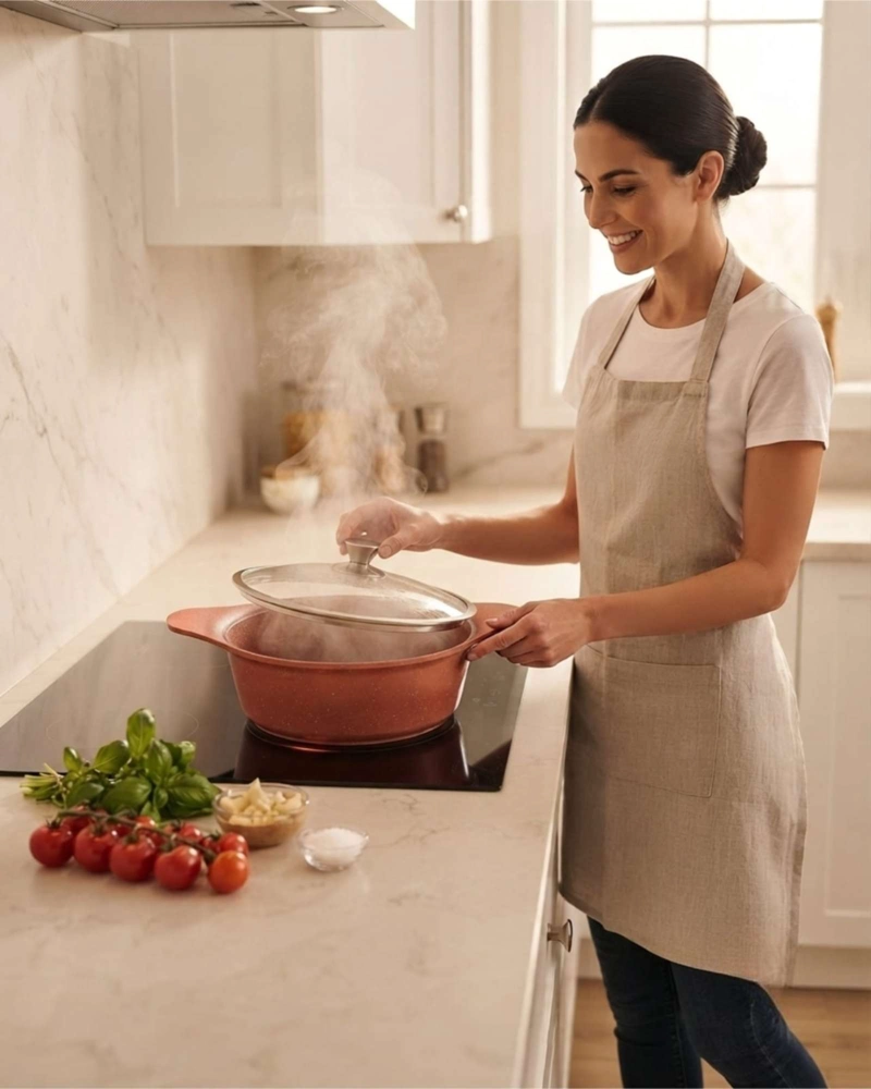 CACEROLA ANTIADHERENTE 28CM BOHLIER PARA COCINA A GAS Y ELECTRICA - 2