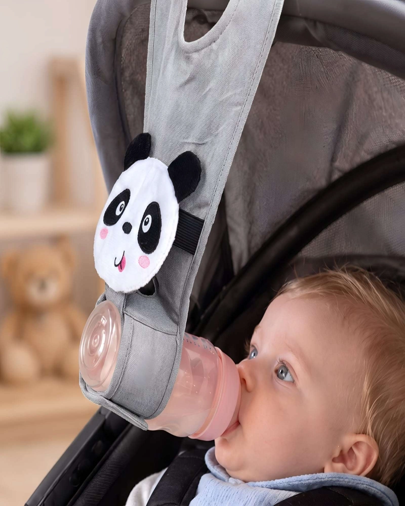 SOPORTE Y CORREA AJUSTABLE PARA BIBERON DE BEBE  - PARA COCHE Y SILLA - 2