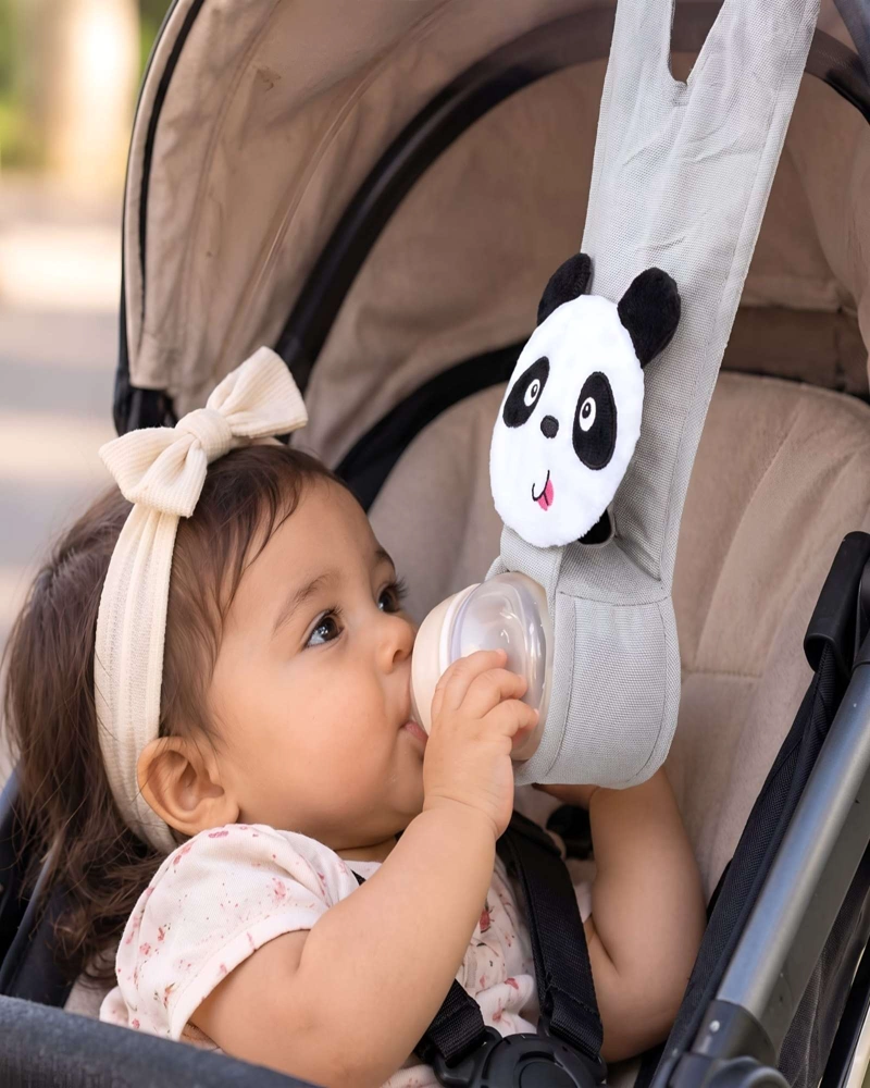 SOPORTE Y CORREA AJUSTABLE PARA BIBERON DE BEBE  - PARA COCHE Y SILLA - 4