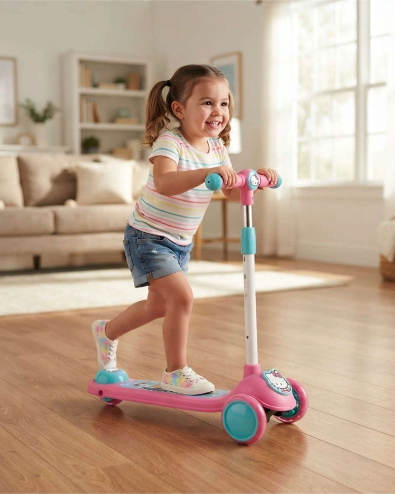 SCOOTER DE HELLO KITTY DE 3 RUEDAS CON LUCES LED Y MANUBRIO AJUSTABLE - 4