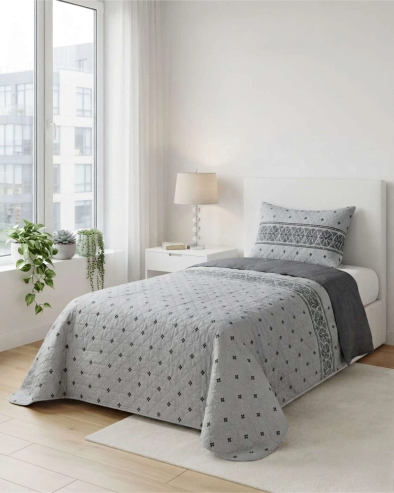SET CUBRELECHO QUILT VERANO 1.5 PLAZAS FRESCO MAS 1 FUNDA DE ALMOHADA - 1