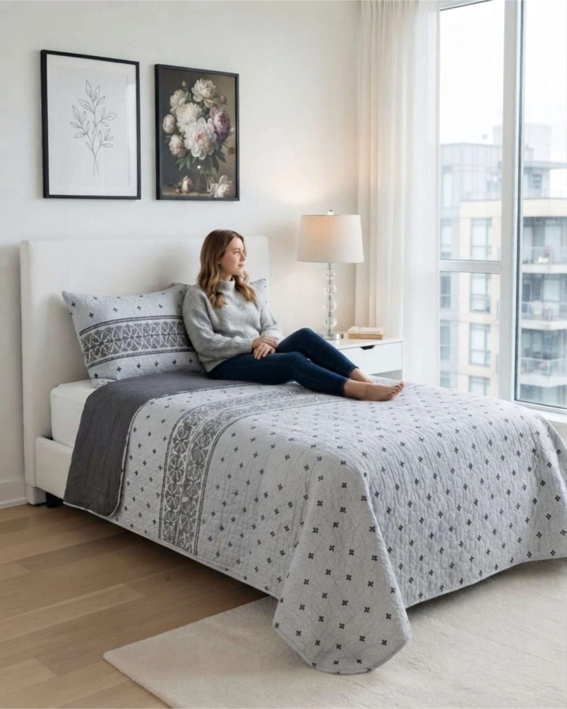 SET CUBRELECHO QUILT VERANO 1.5 PLAZAS FRESCO MAS 1 FUNDA DE ALMOHADA - 2