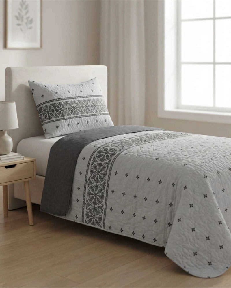 SET CUBRELECHO QUILT VERANO 1.5 PLAZAS FRESCO MAS 1 FUNDA DE ALMOHADA - 3