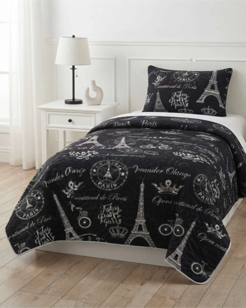 SET CUBRELECHO QUILT VERANO 1.5 PLAZAS FRESCO MAS 1 FUNDA DE ALMOHADA - 4