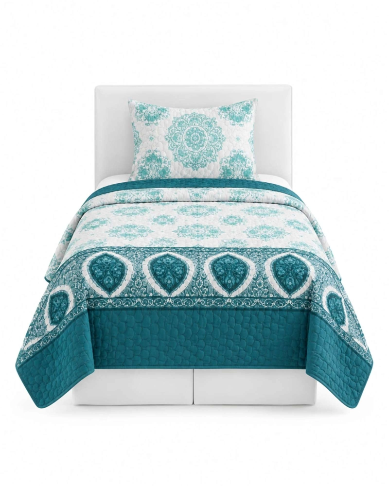 SET CUBRELECHO QUILT VERANO 1.5 PLAZAS FRESCO MAS 1 FUNDA DE ALMOHADA - 6