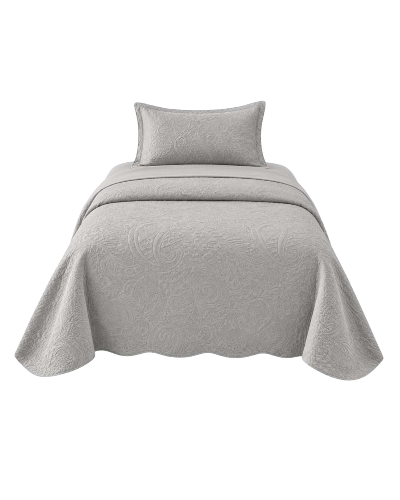 CUBRECAMA QUILT VERANO 1.5 PLAZAS LISO CON TEXTURA EN RELIEVE - 6