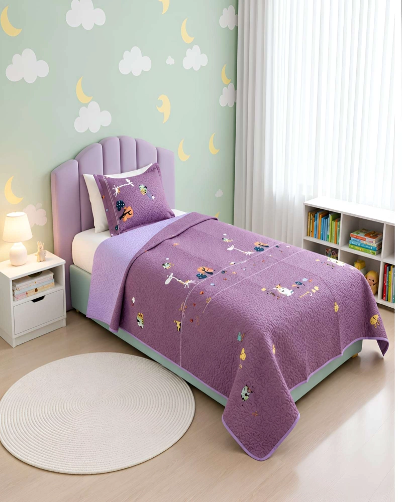 CUBRECAMAS QUILT PLAZA Y MEDIA MAS ALMOHADA TEXTURA SUAVE Y FRESCA - 2