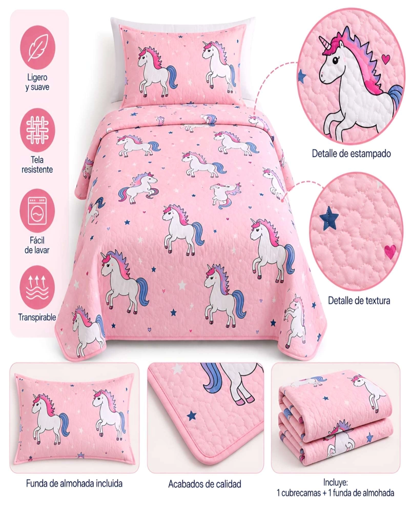 CUBRECAMAS QUILT PLAZA Y MEDIA TEXTURA SUAVE Y FRESCA - 5