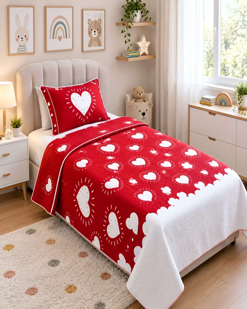 CUBRECAMAS QUILT PLAZA Y MEDIA MAS ALMOHADA TEXTURA SUAVE Y FRESCA - 2