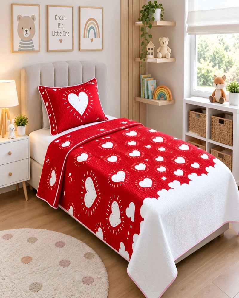CUBRECAMAS QUILT PLAZA Y MEDIA MAS ALMOHADA TEXTURA SUAVE Y FRESCA - 3