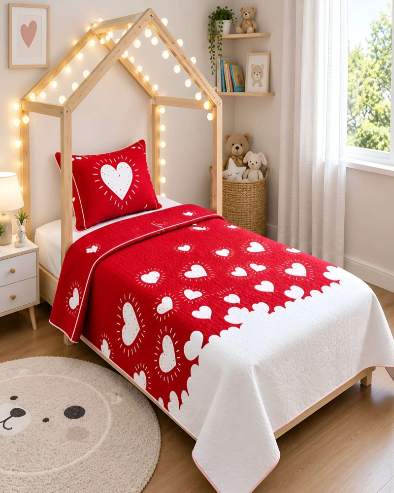 CUBRECAMAS QUILT PLAZA Y MEDIA MAS ALMOHADA TEXTURA SUAVE Y FRESCA - 4