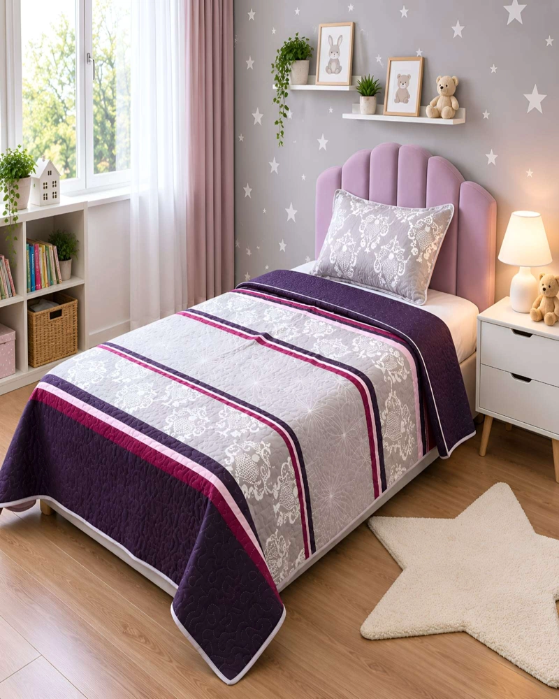 CUBRECAMAS QUILT PLAZA Y MEDIA TEXTURA SUAVE Y FRESCA - 4