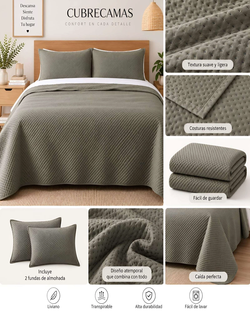 CUBRECAMA 2 PLAZAS CADIZ ULTRA SOFT MASHINI 220X242 - 5