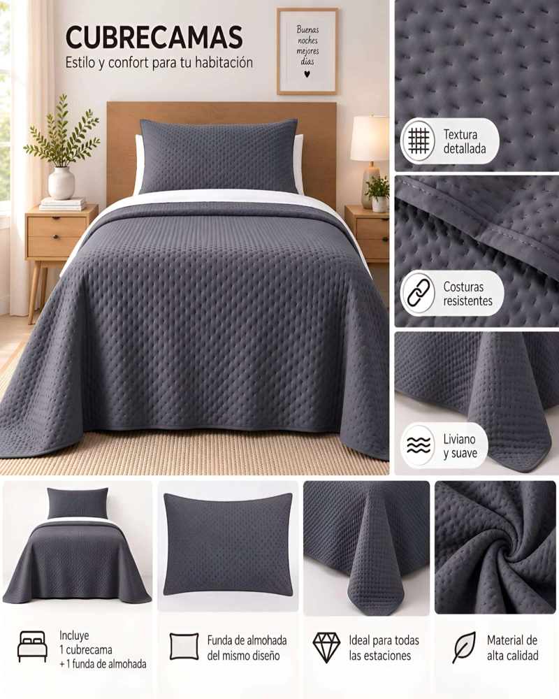 UBRECAMA CADIZ ULTRA SOFT 1.5 PLAZAS 180X240 CM - 6