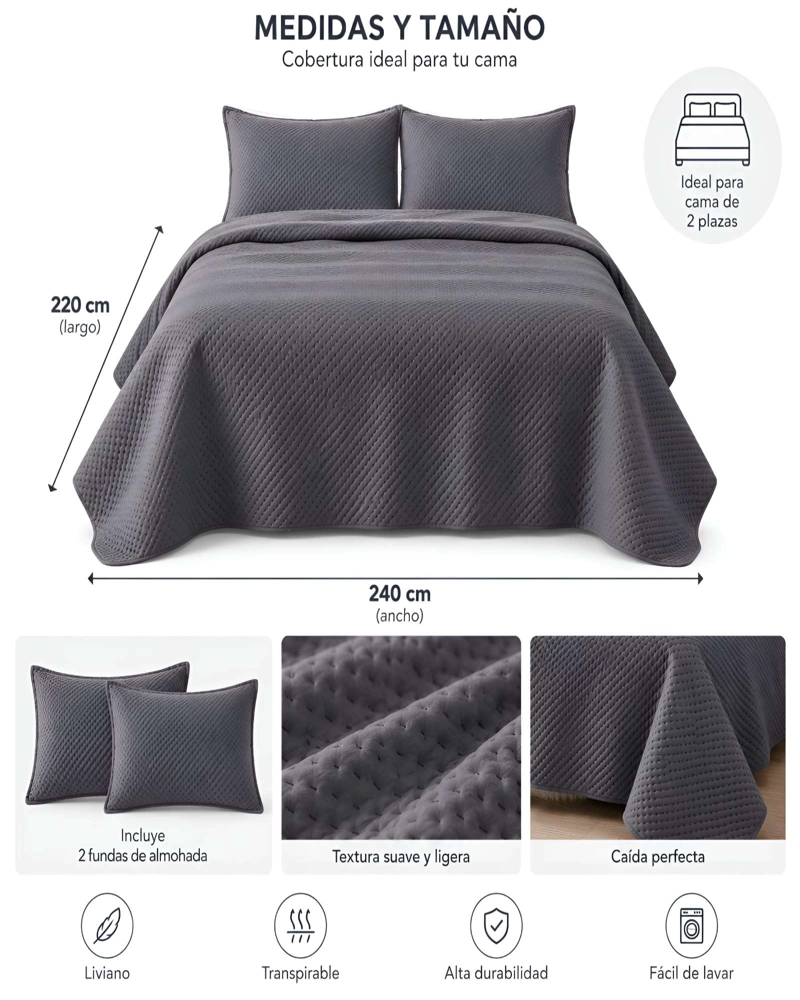 CUBRECAMA 2 PLAZAS CADIZ ULTRA SOFT MASHINI 220X243 - 5