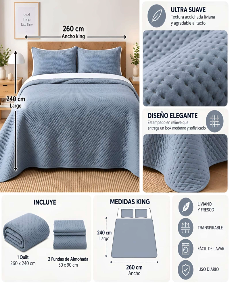 CUBRECAMA KING CADIZ ULTRA SOFT MASHINI 260X240 - 5