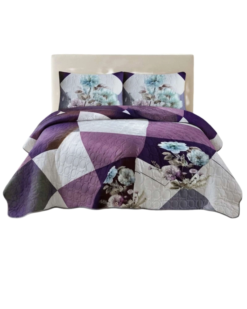 QUILT DE VERANO KING MAS ALMOHADAS TRANSPIRABLE Y SUAVE - 6