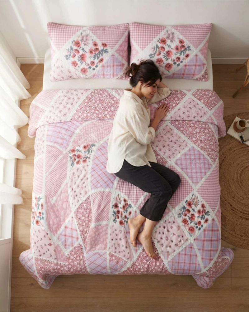 QUILT DE VERANO KING MAS ALMOHADAS TRANSPIRABLE Y SUAVE - 2
