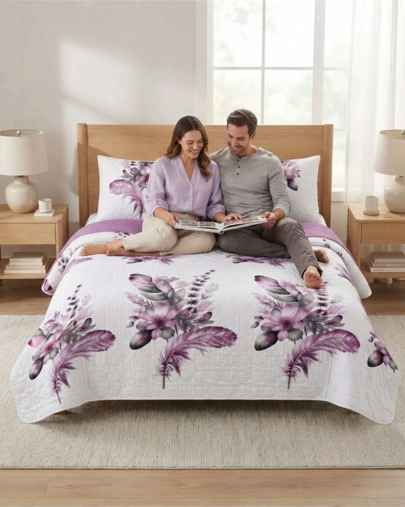 QUILT DE VERANO KING MAS ALMOHADAS TRANSPIRABLE Y SUAVE - 1