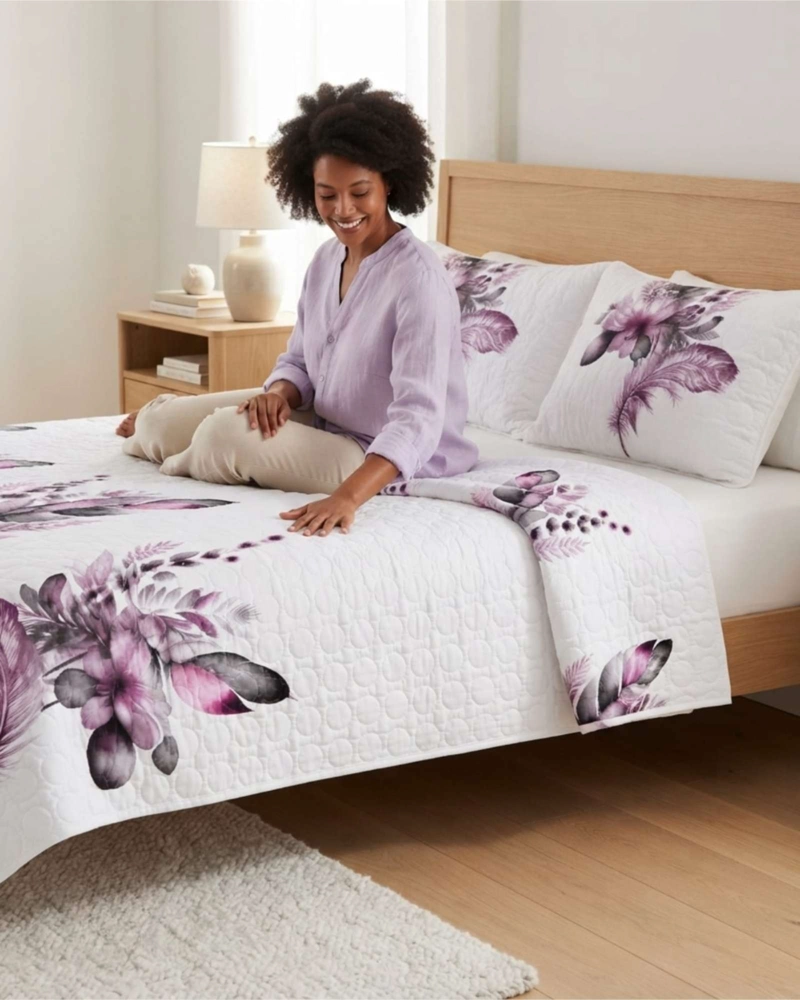 QUILT DE VERANO KING MAS ALMOHADAS TRANSPIRABLE Y SUAVE - 2
