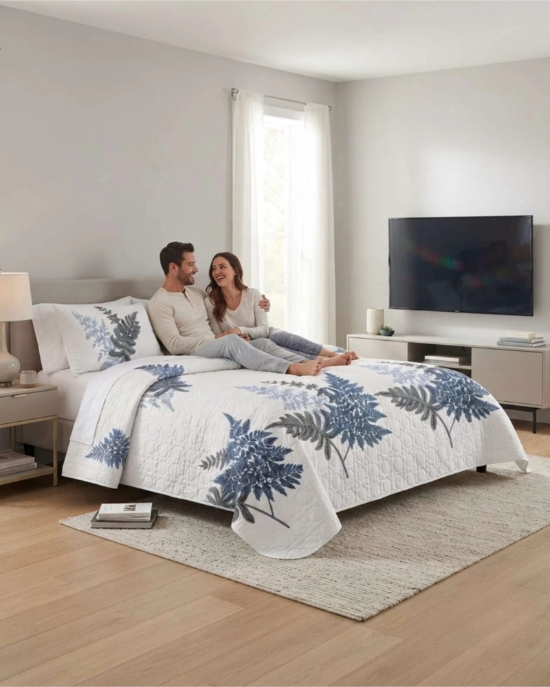 QUILT DE VERANO KING MAS ALMOHADAS TRANSPIRABLE Y SUAVE - 2