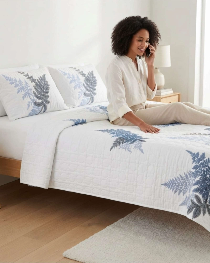 QUILT DE VERANO KING MAS ALMOHADAS TRANSPIRABLE Y SUAVE - 3
