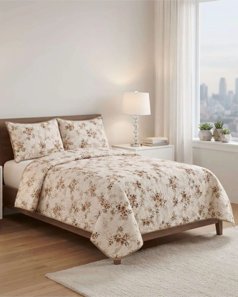 QUILT DELGADO PARA VERANO FRESCO 2 PLAZAS MAS ALMOHADAS - 1