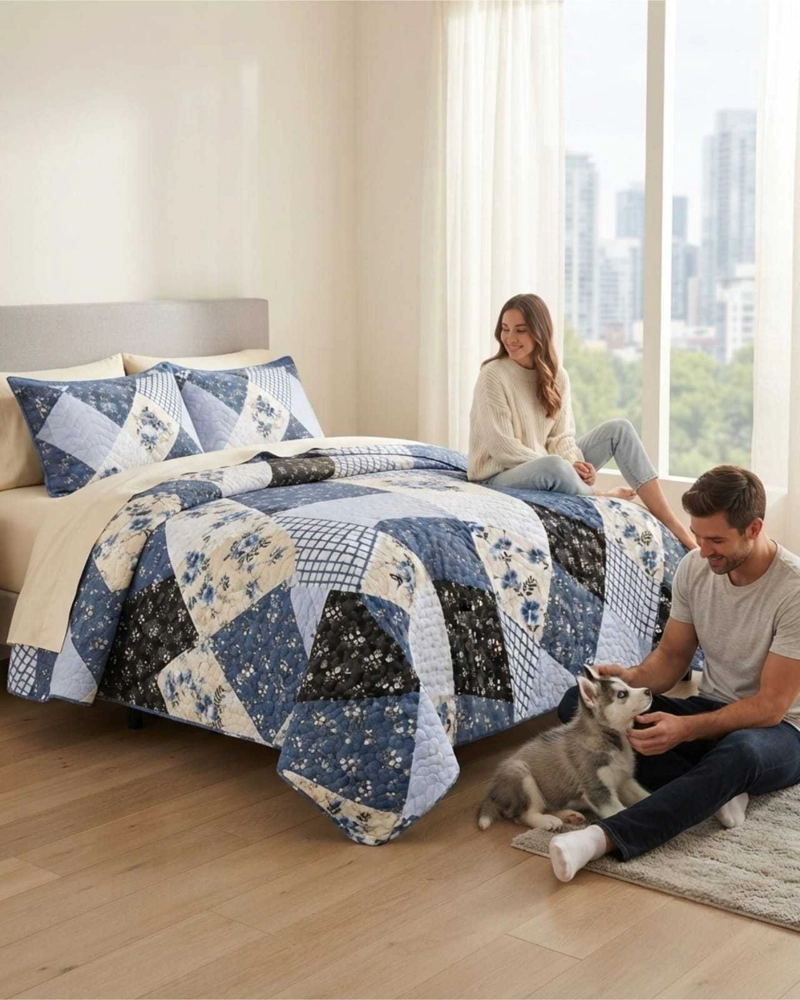 QUILT DELGADO PARA VERANO FRESCO 2 PLAZAS MAS ALMOHADAS - 2