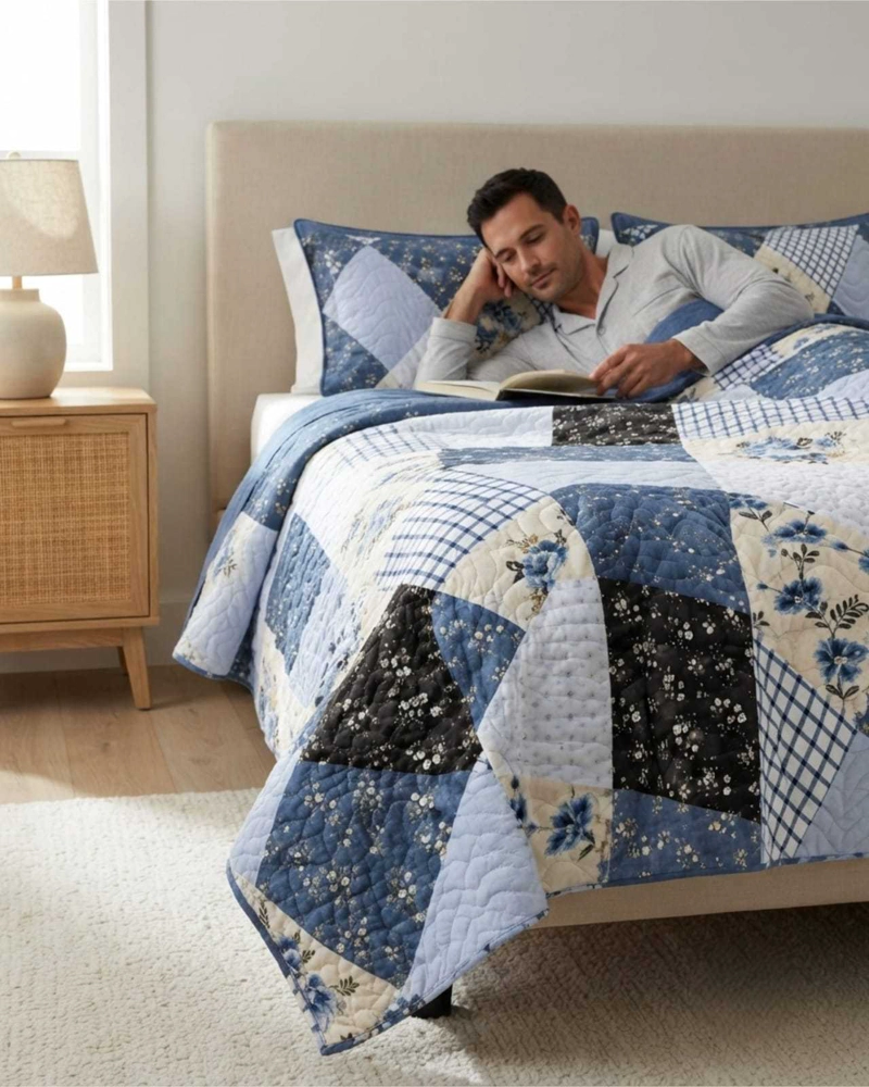 QUILT DELGADO PARA VERANO FRESCO 2 PLAZAS MAS ALMOHADAS - 4