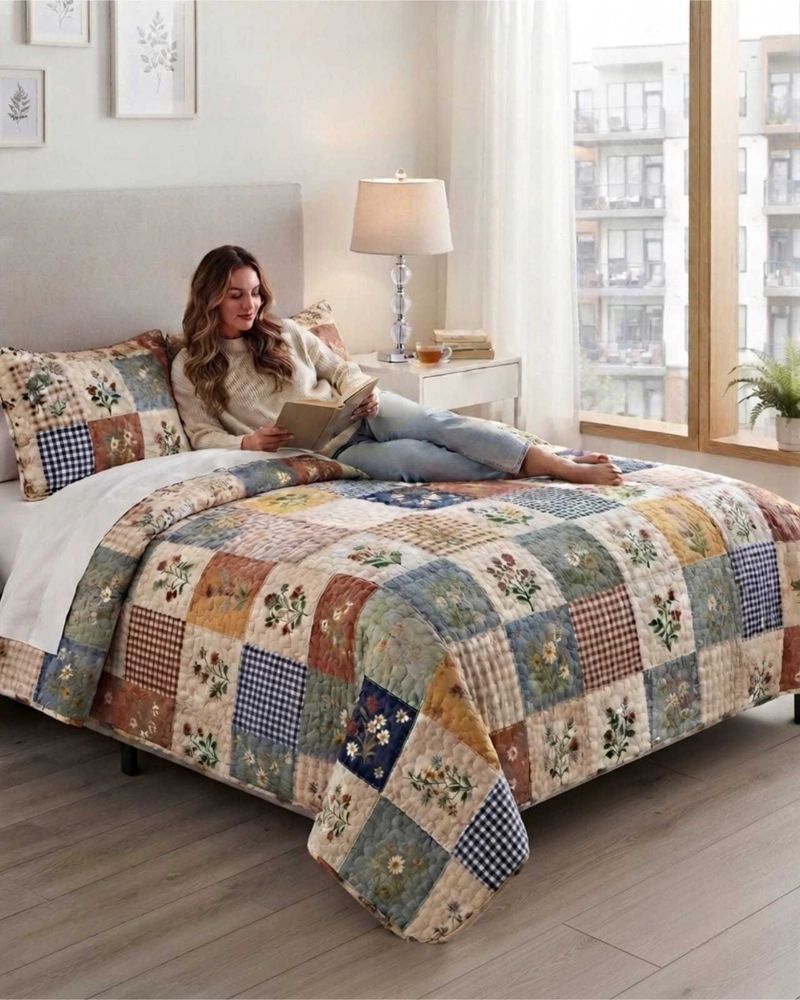 QUILT DELGADO PARA VERANO FRESCO 2 PLAZAS MAS ALMOHADAS - 1