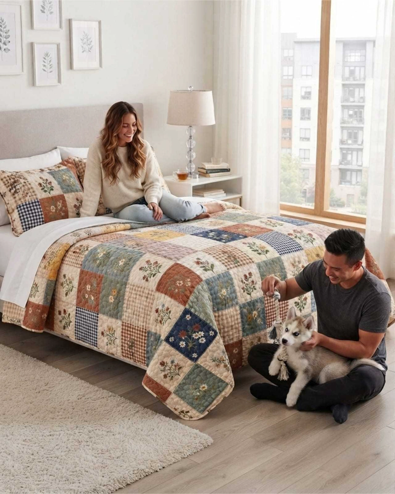 QUILT DELGADO PARA VERANO FRESCO 2 PLAZAS MAS ALMOHADAS - 3