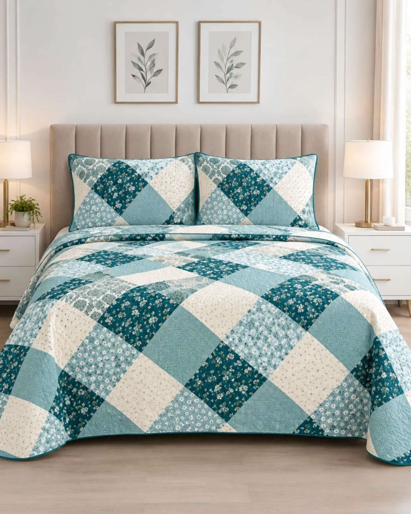 QUILT DELGADO PARA VERANO FRESCO 2 PLAZAS MAS ALMOHADAS - 2