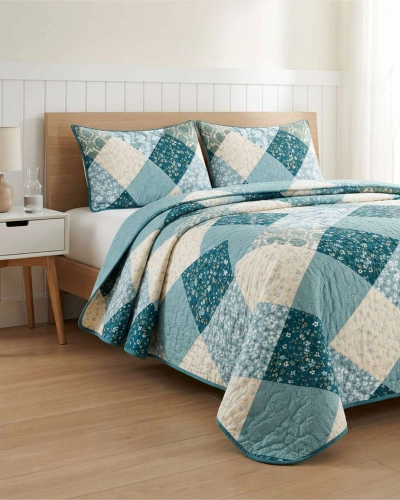 QUILT DELGADO PARA VERANO FRESCO 2 PLAZAS MAS ALMOHADAS - 5
