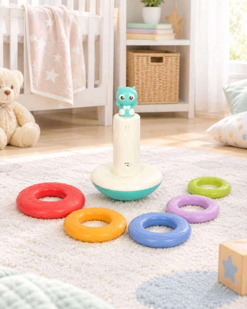TORRE DE AROS APILABLES DIDACTICA PARA BEBE  COLORES SURTIDOS - 1