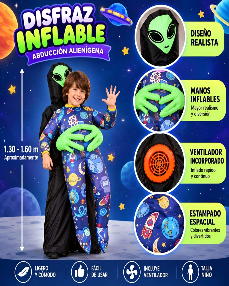 DISFRAZ INFLABLE ALIENIGENA INFANTIL - 5