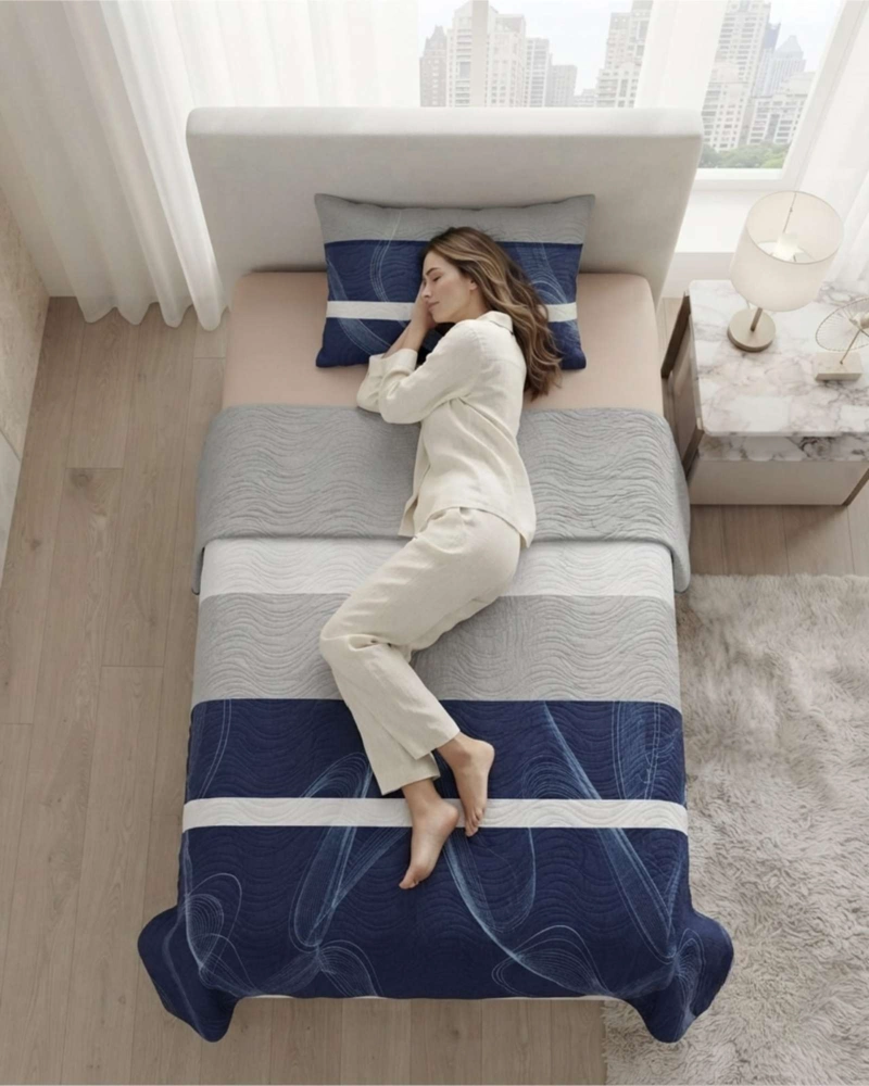CUBRECAMA QUILT DE VERANO 1.5 PLAZAS DELGADO + 1 ALMOHADA - 2