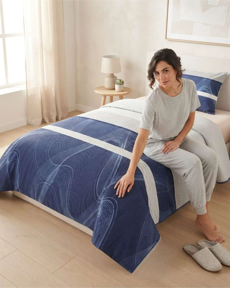 CUBRECAMA QUILT DE VERANO 1.5 PLAZAS DELGADO + 1 ALMOHADA - 3