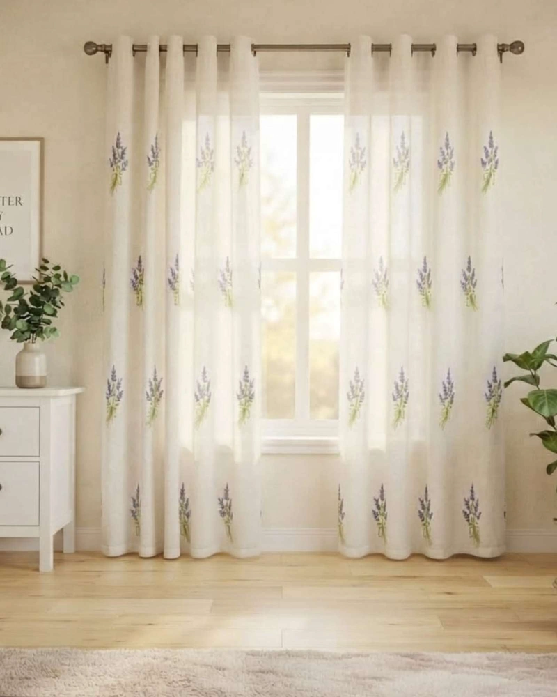 PACK 2 CORTINAS VISILLO CON BORDADOS Y OJALES 140X220CM - 2