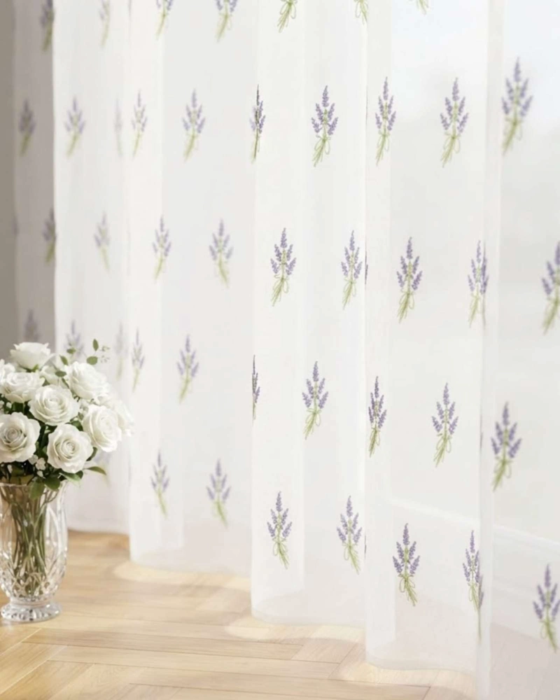 PACK 2 CORTINAS VISILLO CON BORDADOS Y OJALES 140X220CM - 5