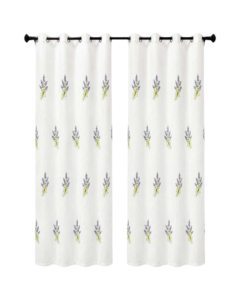 PACK 2 CORTINAS VISILLO CON BORDADOS Y OJALES 140X220CM - 6