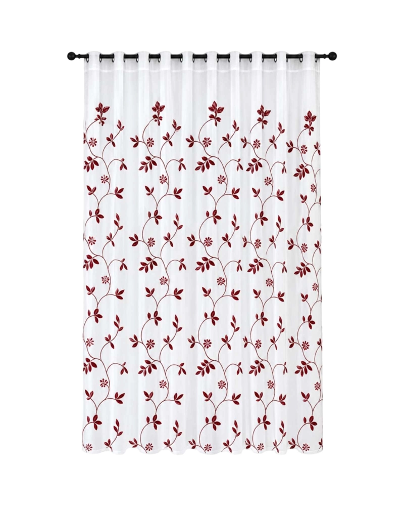PACK 2 CORTINAS VISILLO CON BORDADOS Y OJALES 140X220CM - 6
