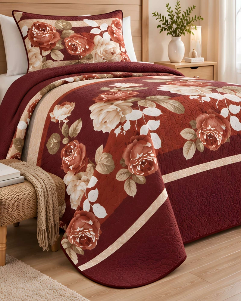 CUBRECAMA QUILT 1.5 PLAZAS PARA VERANO CON ALMOHADA INCLUIDA - 2