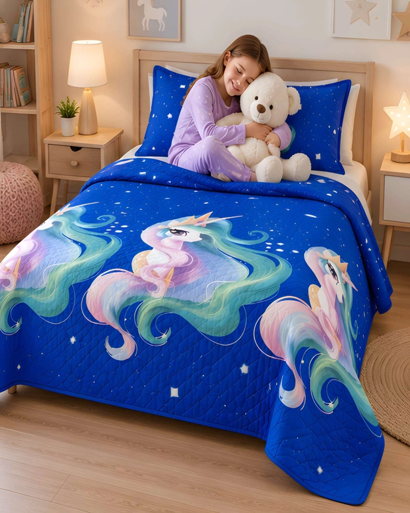 CUBRECAMA QUILT 1.5 PLAZAS PARA VERANO CON ALMOHADA INCLUIDA - 1
