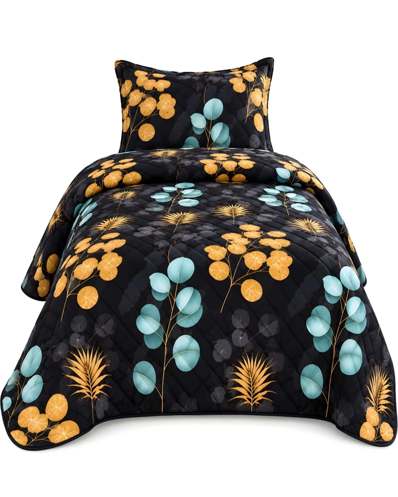 CUBRECAMA QUILT 1.5 PLAZAS PARA VERANO CON ALMOHADA INCLUIDA - 6