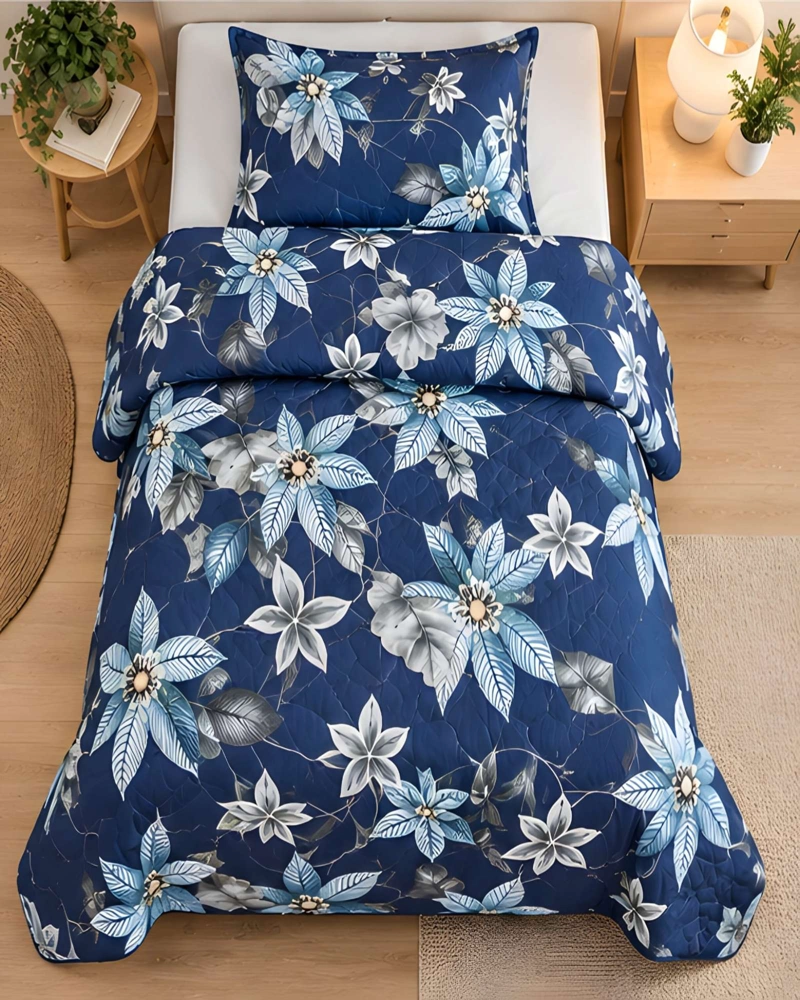 CUBRECAMA QUILT 1.5 PLAZAS PARA VERANO CON ALMOHADA INCLUIDA - 3