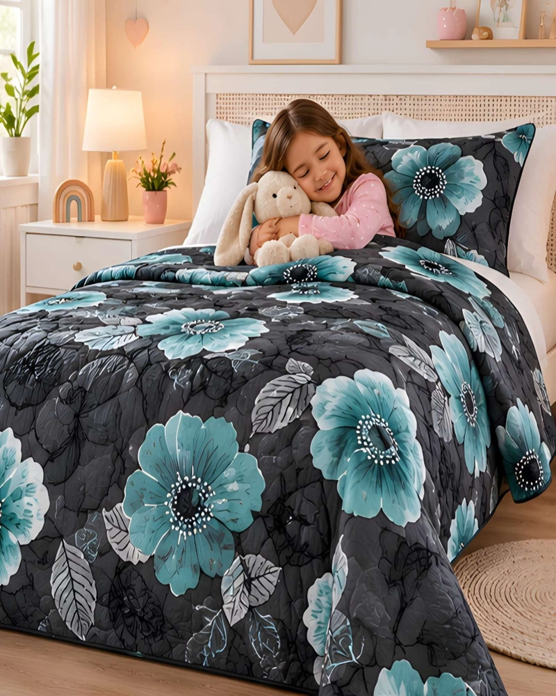 CUBRECAMA QUILT 1.5 PLAZAS PARA VERANO CON ALMOHADA INCLUIDA - 1