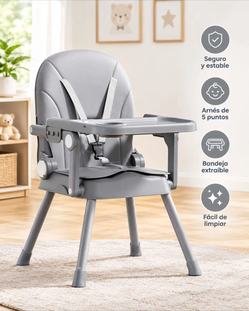 COMEDOR DE BEBE  2 EN 1 ANTIDESLIZANTE ARNE S 5 PUNTOS Y REPOSAPIE S - 2