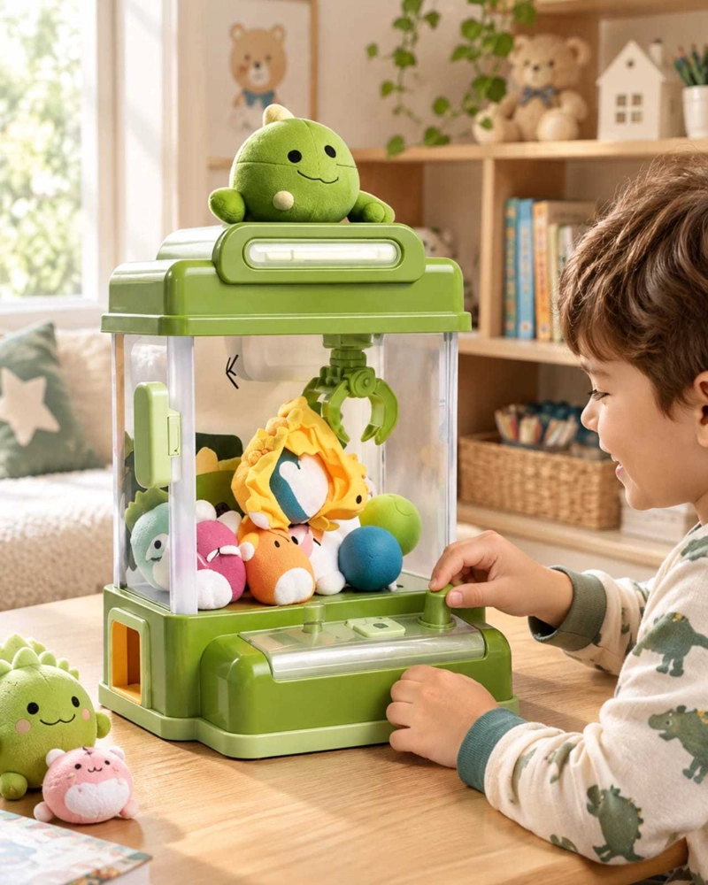 MAQUINA DE PELUCHES PARA NIÑOS CON GARRA INTERACTIVA Y MINI JUGUETES - 3